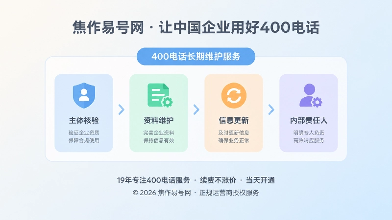 400电话办理后的长期维护要点